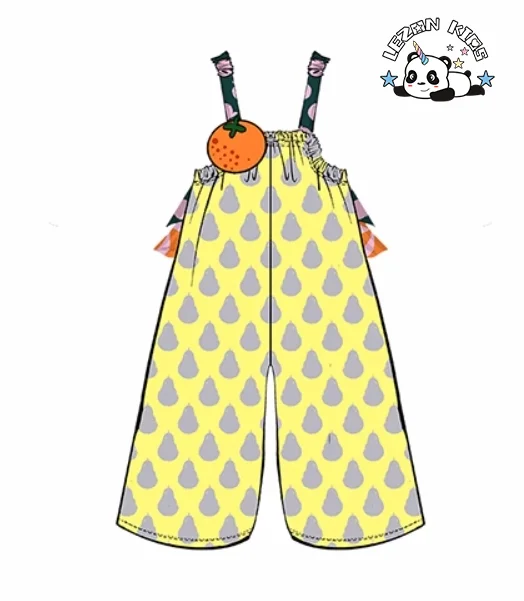 LEZONKIDS - Designer Style Children's Fancy Dress Mock up Design Colorful Girls Color Block Dress